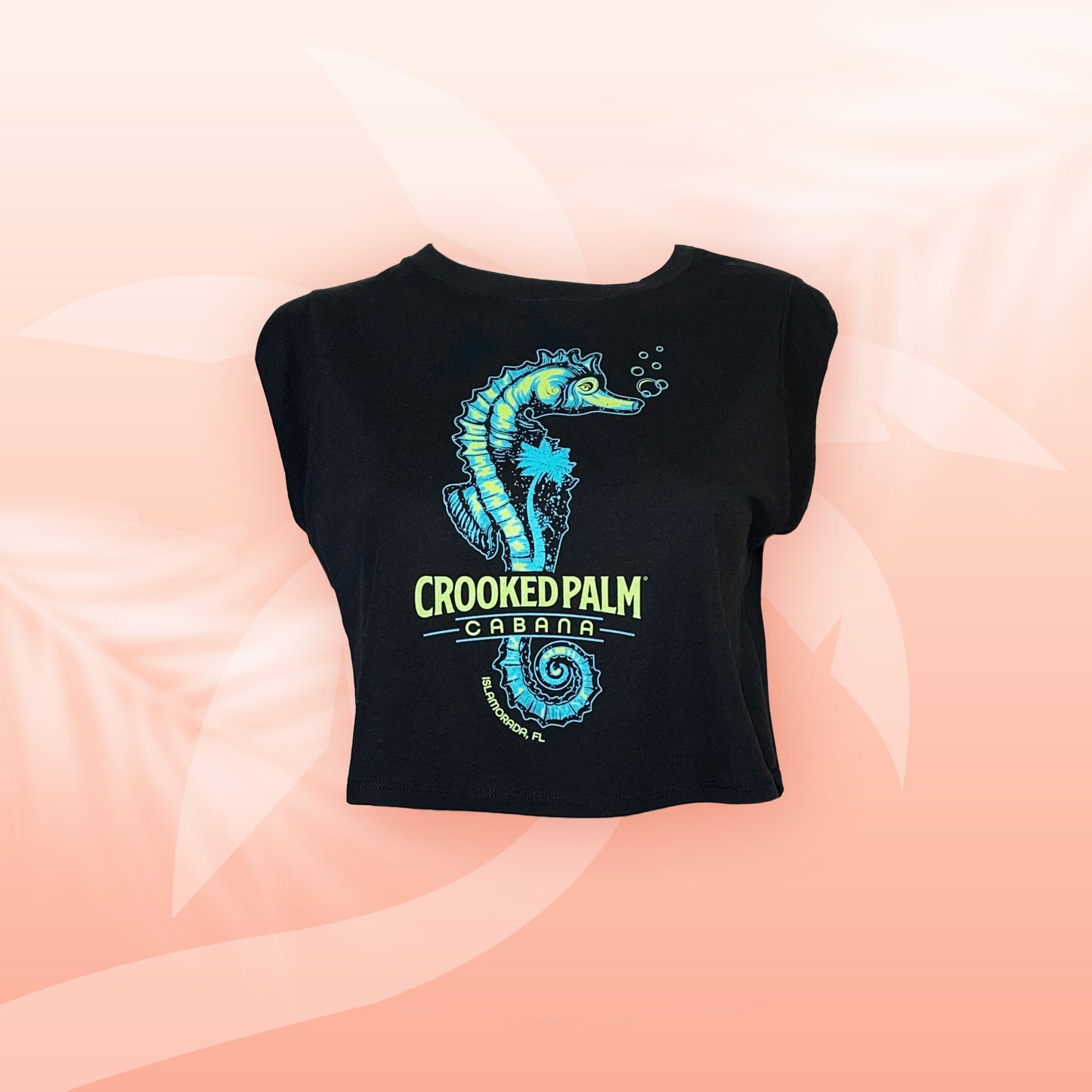 Ladies Crop Tee - Seahorse Black